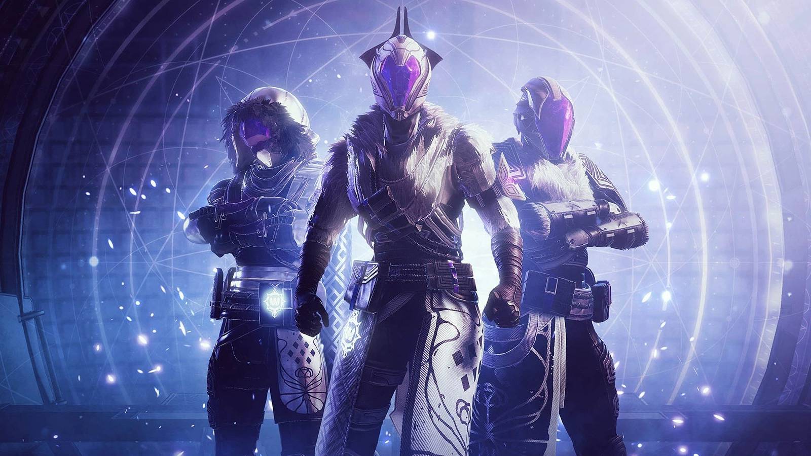 Guardian's standing in the light with matching armor sets