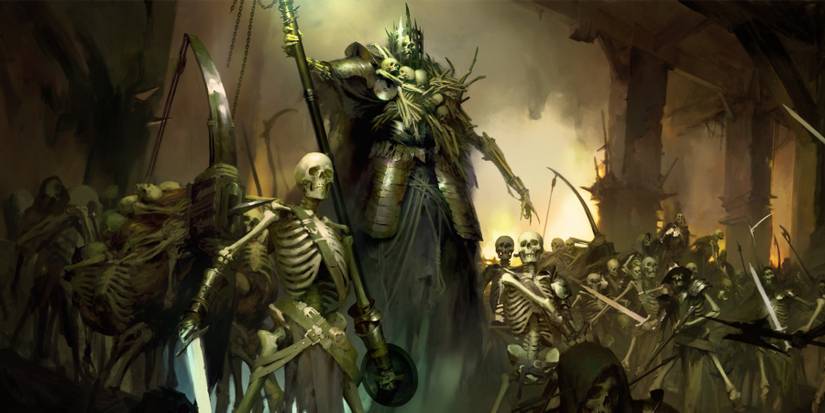 A Litch commanding a hoard of the undead in Diablo 4