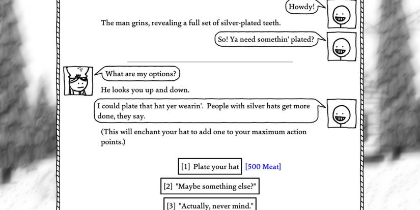 dialogue at the silver plater west of loathing
