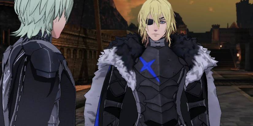 Dimitri talking to Male Byleth after time-skip.