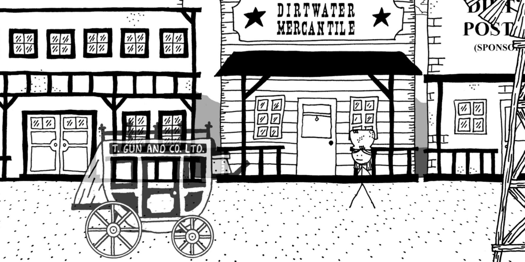 Dirtwater Mercantile exterior west of laothing