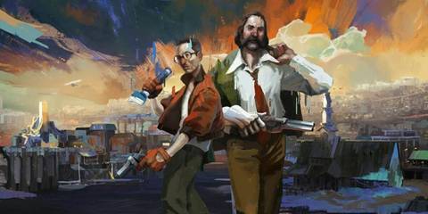 Key art showing Kim and Harry from Disco Elysium.
