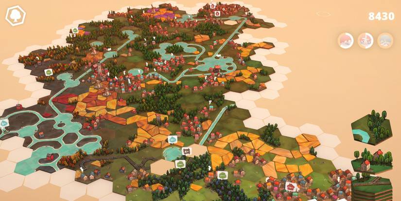 A large world made of tiles in Dorfromantik