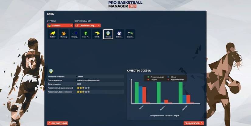 Pro BasketBall Manager 2023 stats screen