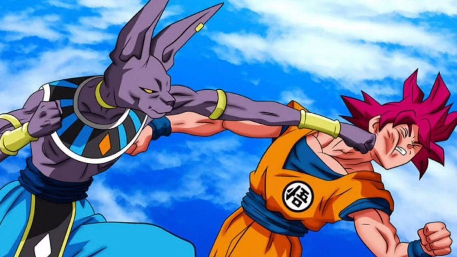 Dragon ball beerus punching goku