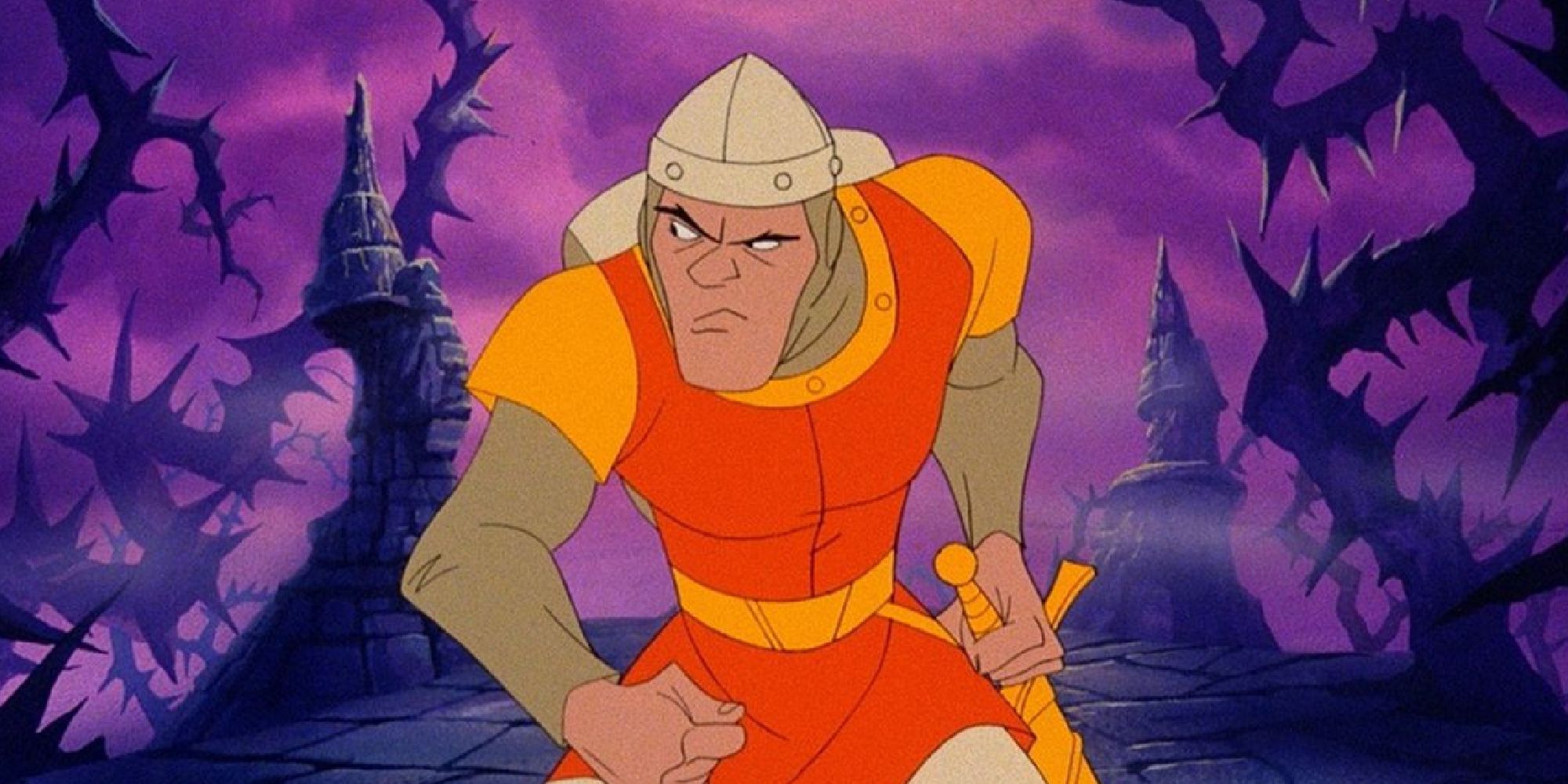 Dirk the Daring in a creepy forest in Dragon's Lair