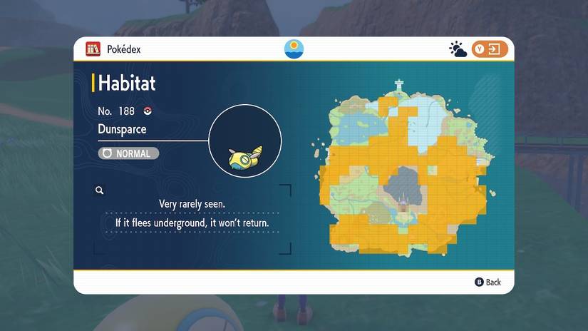 dunsparce pokedex habitat scarlet violet