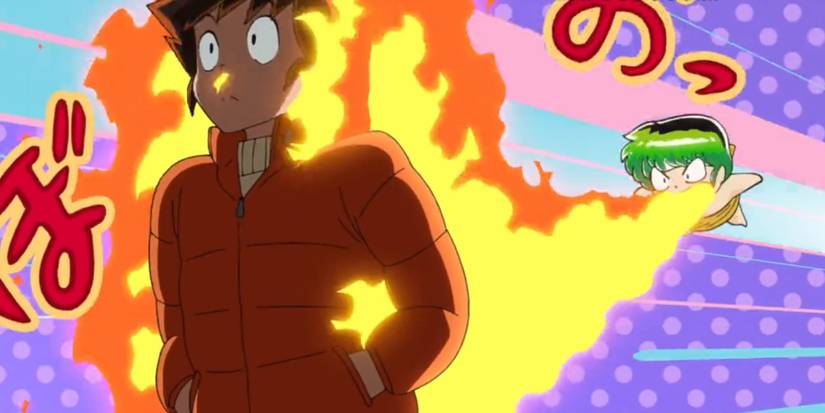 E12 Ten setting Ataru on fire
