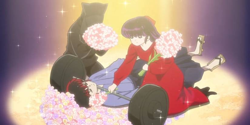 E14 Ryoko placing flowers around Tobimaro