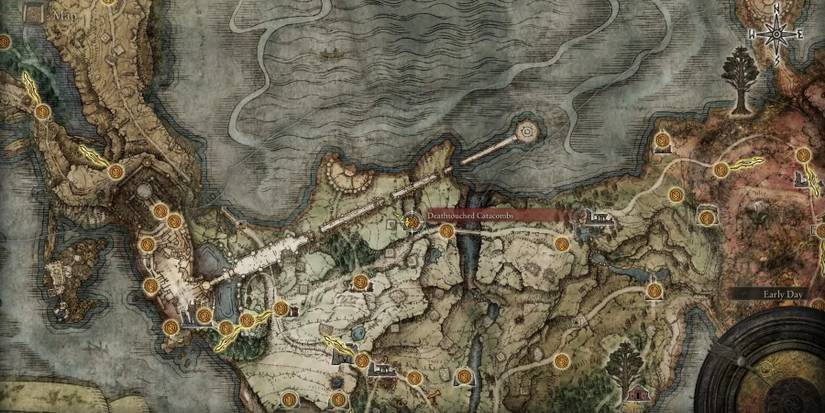 Elden Ring_Deathtouched Catacombs Map Location