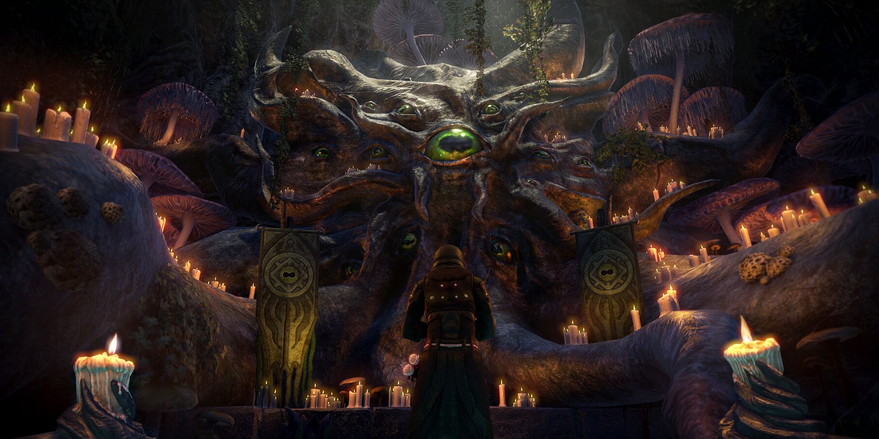 The Elder Scrolls Online: Necrom featuring a shrine to Hermaeus Mora
