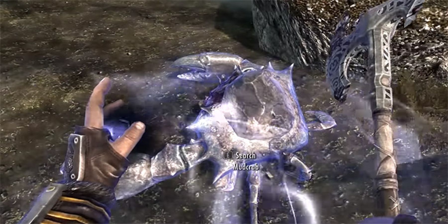 Elder scrolls Skyrim, a player uses the soul trap spell to fill a soul gem 