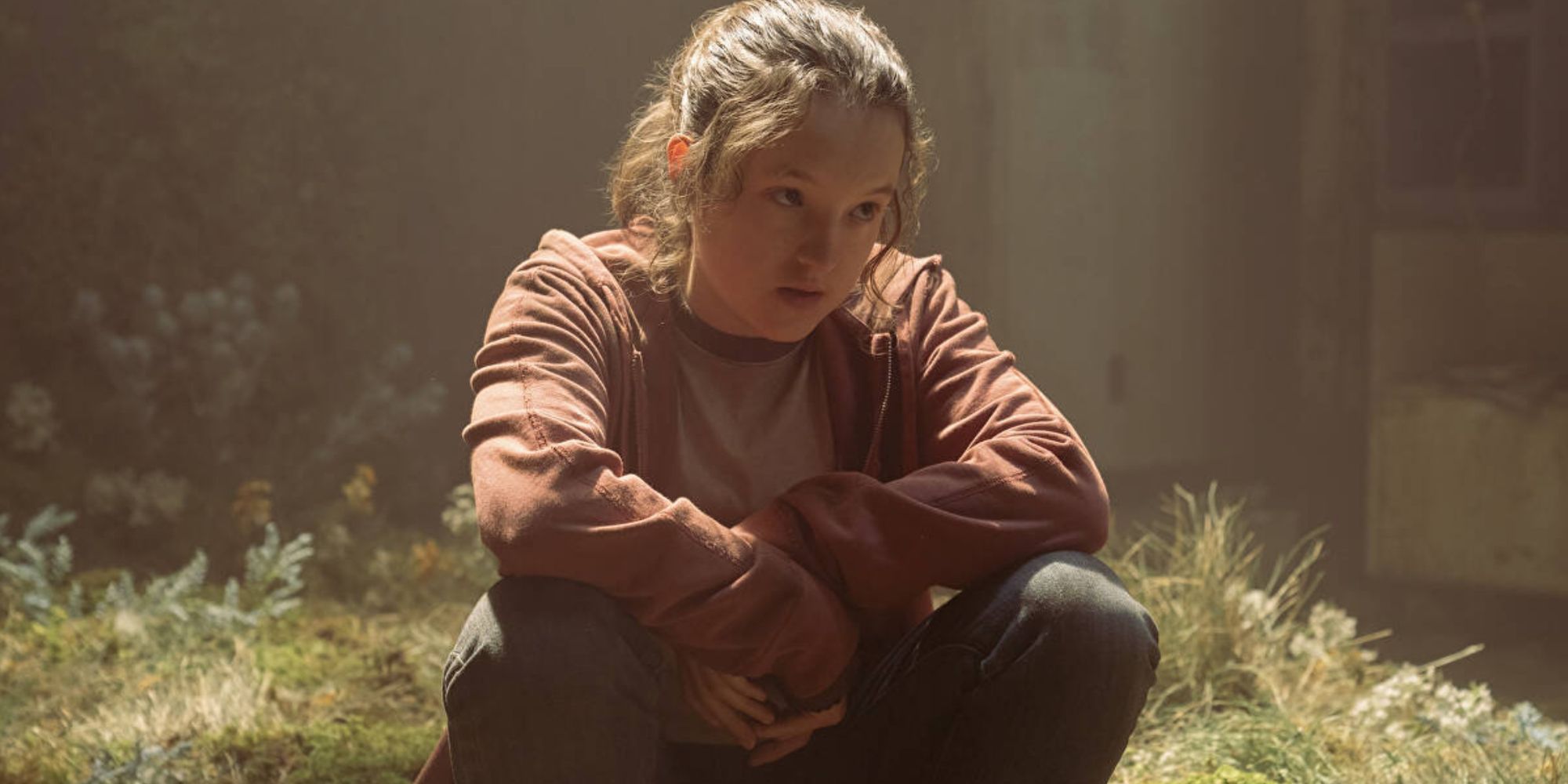 ellie sitting on the floor in hbo's the last of us