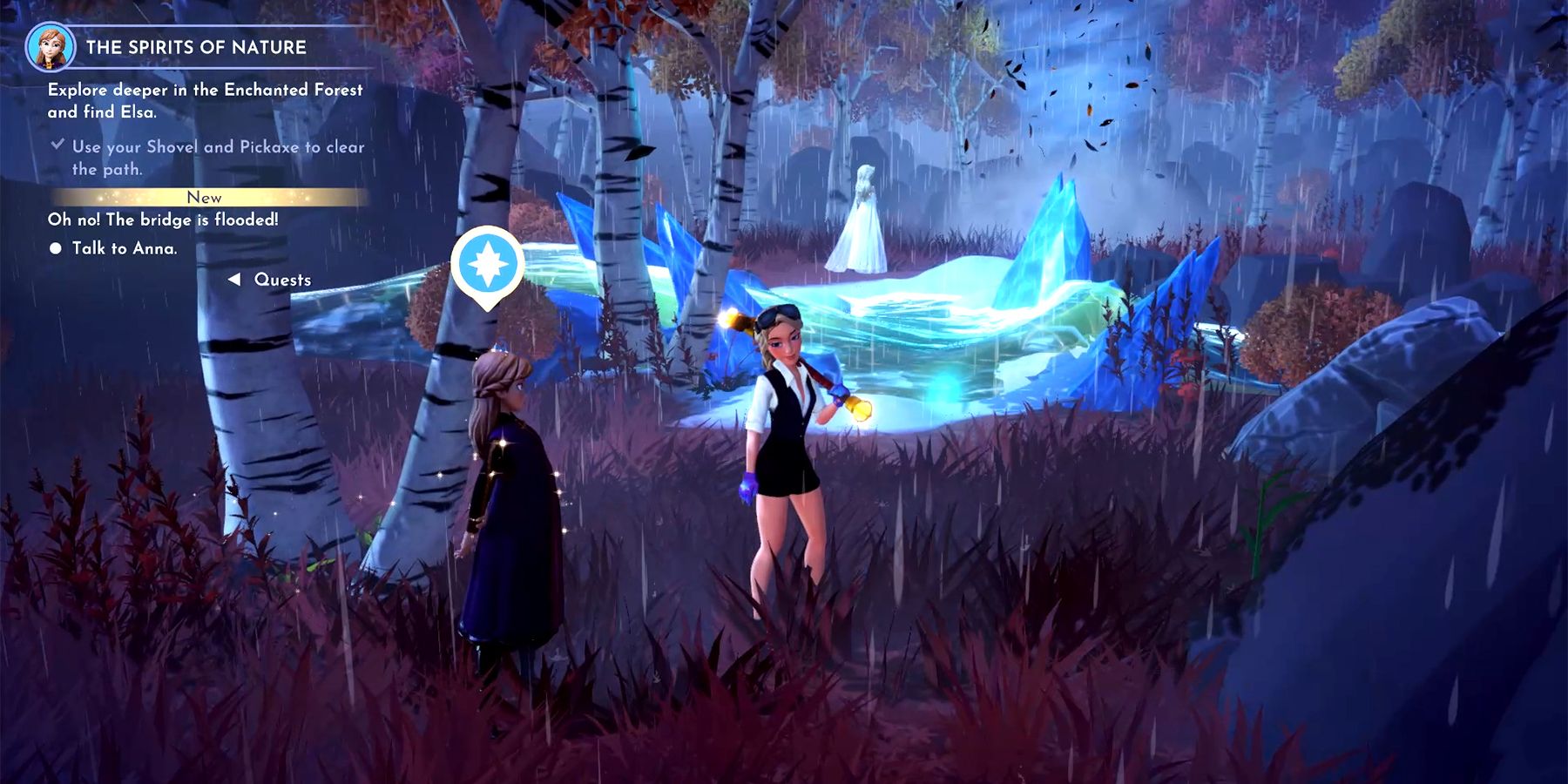 elsa in the spirits of nature quest in disney dreamlight valley