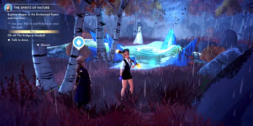 elsa in the spirits of nature quest in disney dreamlight valley