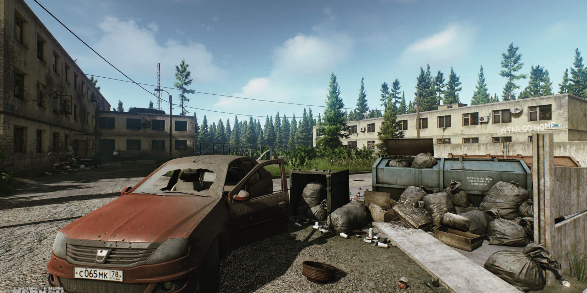 escape from tarkov customs dorms with abandoned car