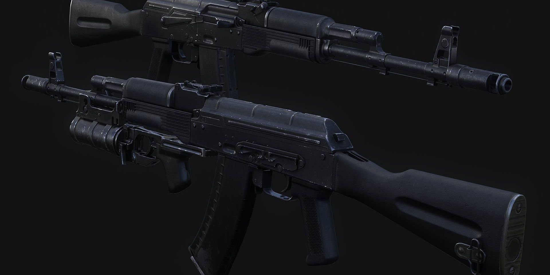 escape from tarkov front and back view of AK-74N 