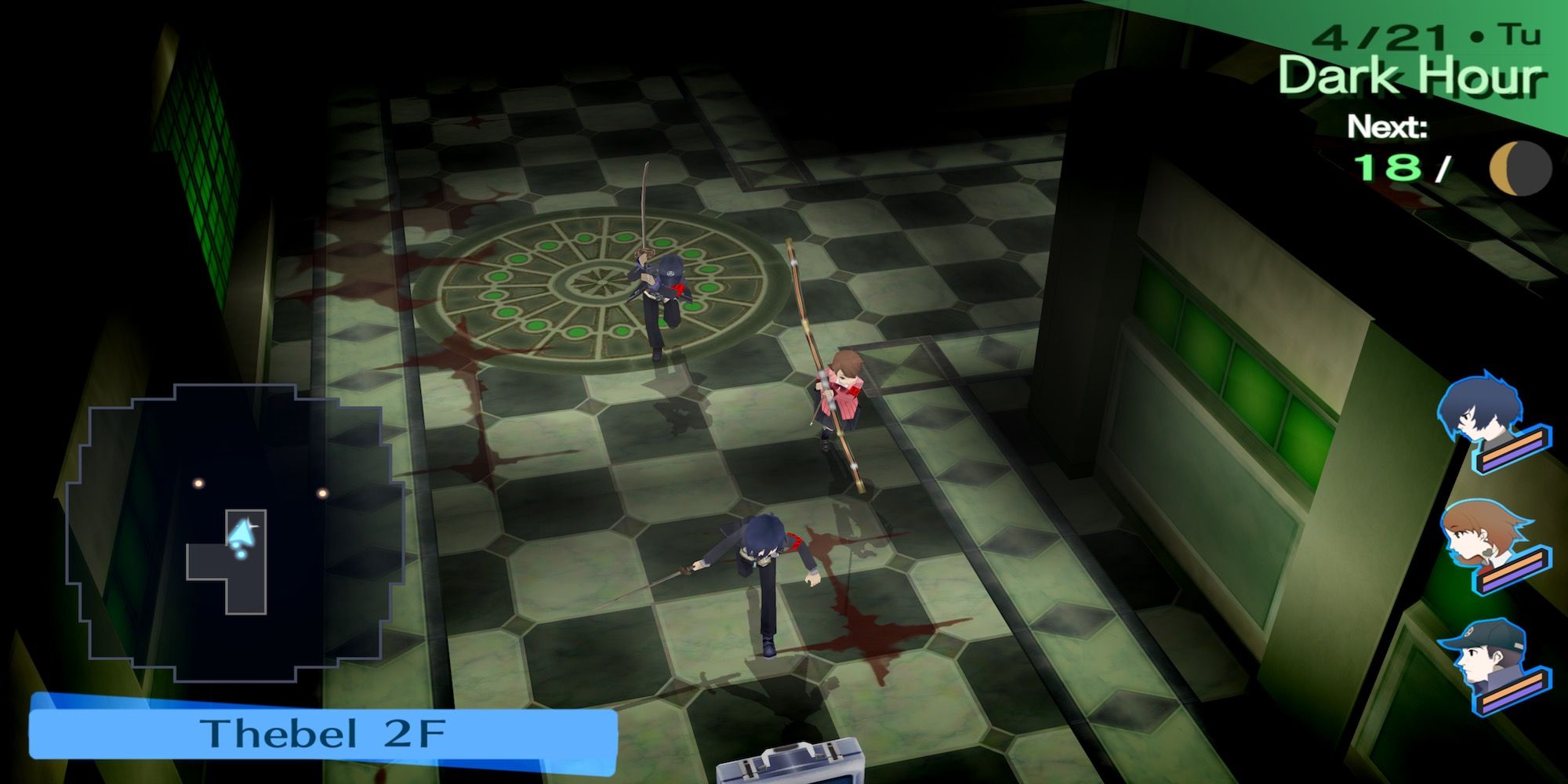 Exploring a dungeon in Persona 3 Portable