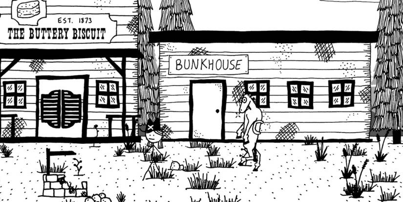 Exterior bunkhouse Breadwood West of Loathing 