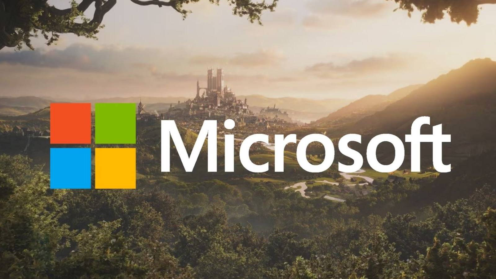 Microsoft logo overlaid on the Fable reboot reveal trailer
