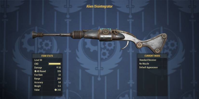 Fallout 76 Alien Disintegrator Weapon Seasonal Public Event Reward Zeta Alien Invasion