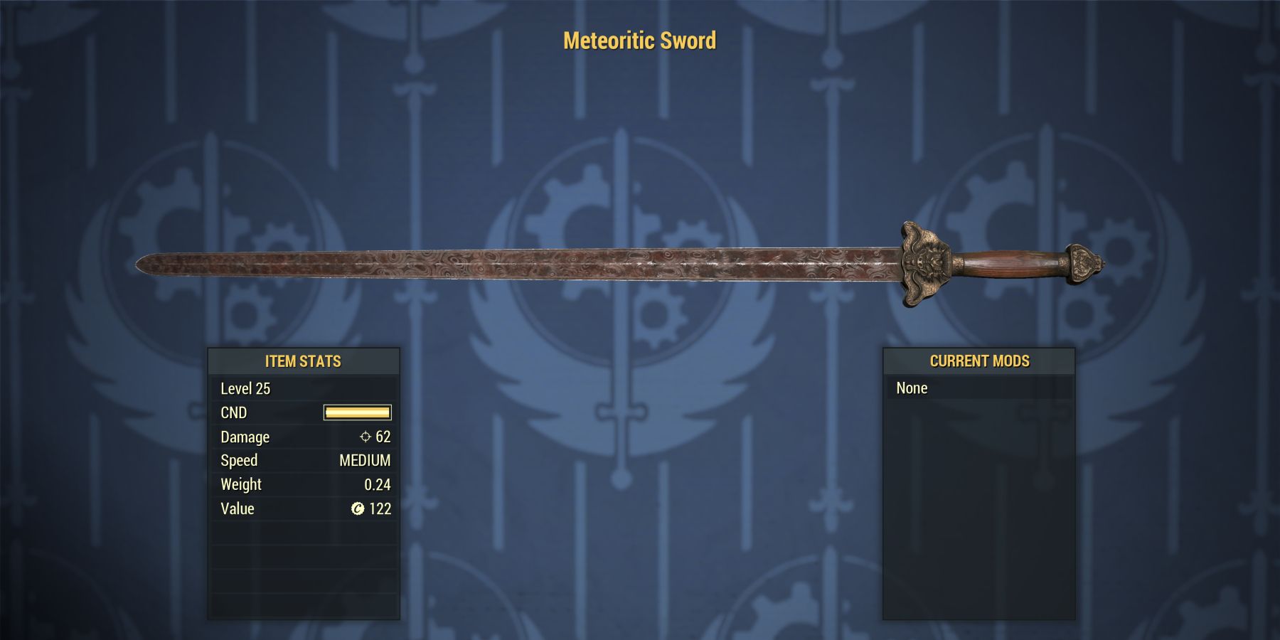 Fallout 76 Meteoric Sword Legendary Weapon Public Event Reward