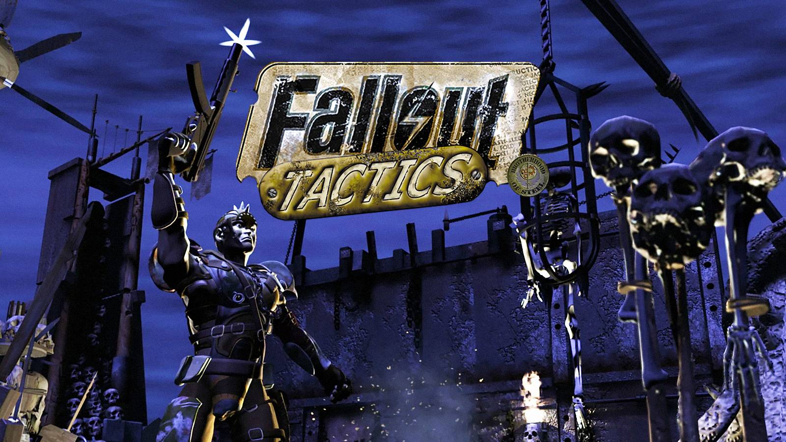 Fallout Tactics raider camp scene from a loading screen.