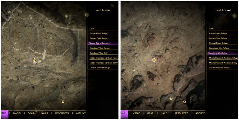 fast travel waypoint on the forspoken map