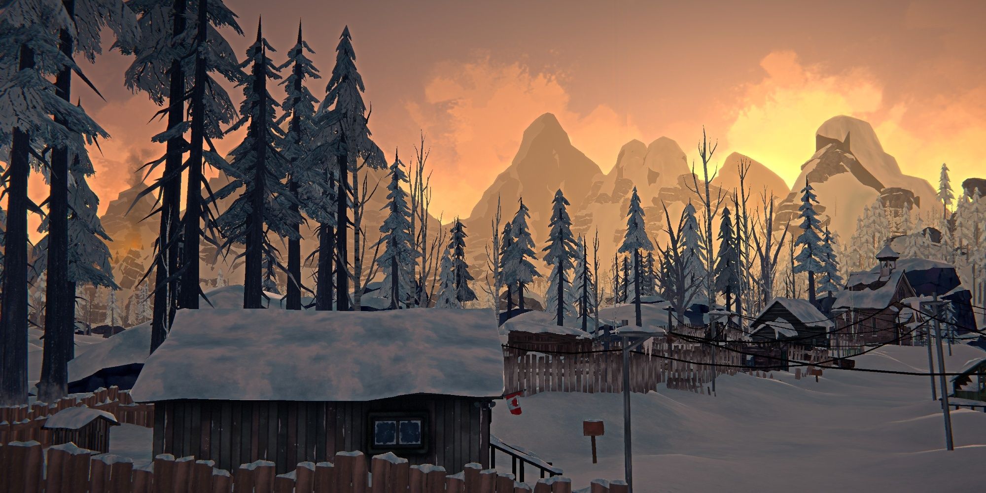 a snowy cabin in the woods in The Long Dark