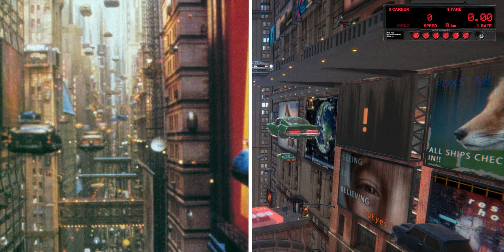 Cityscapes in The Fifth Element and Mile High Taxi