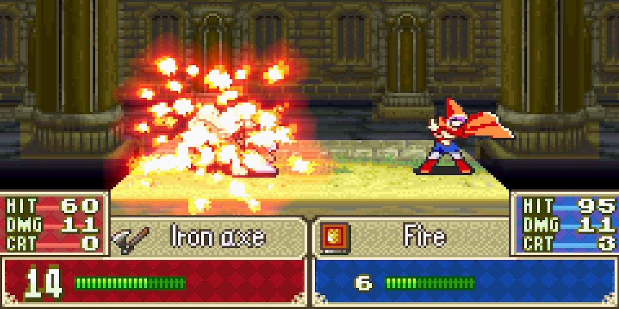 Fighting a battle in Fire Emblem