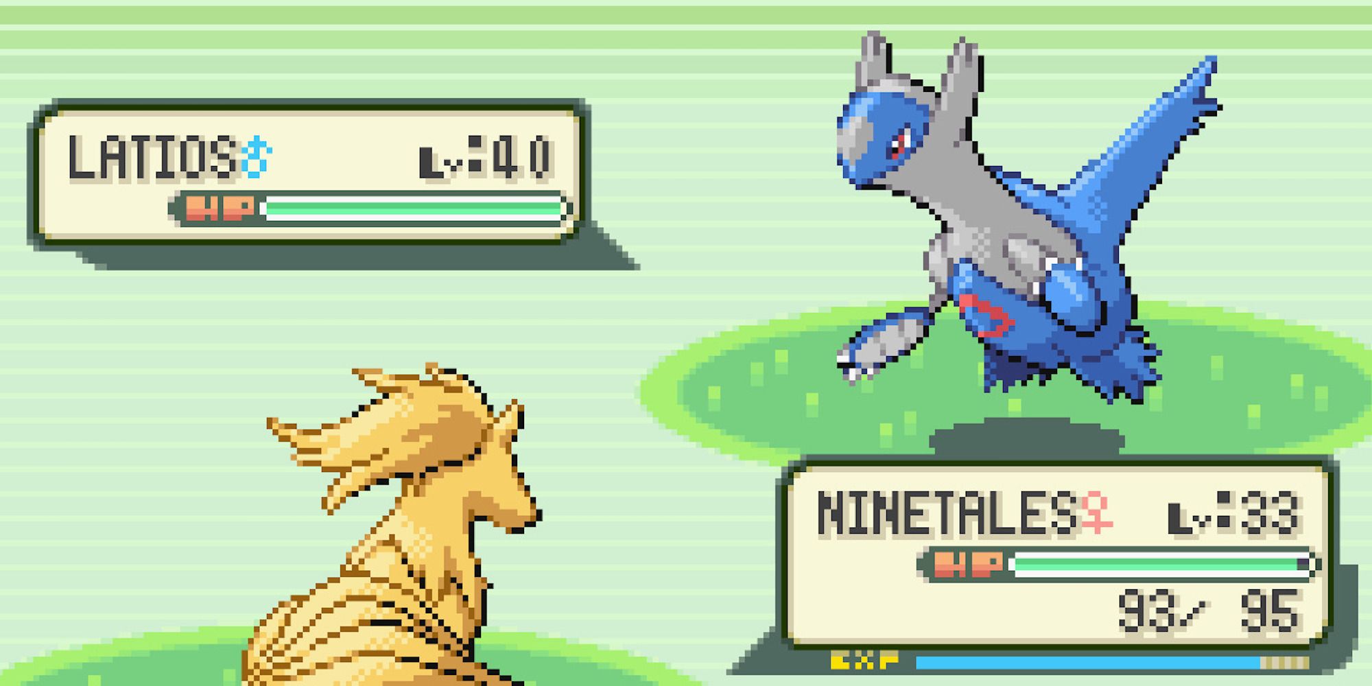 Fighting a battle in Pokemon Ruby