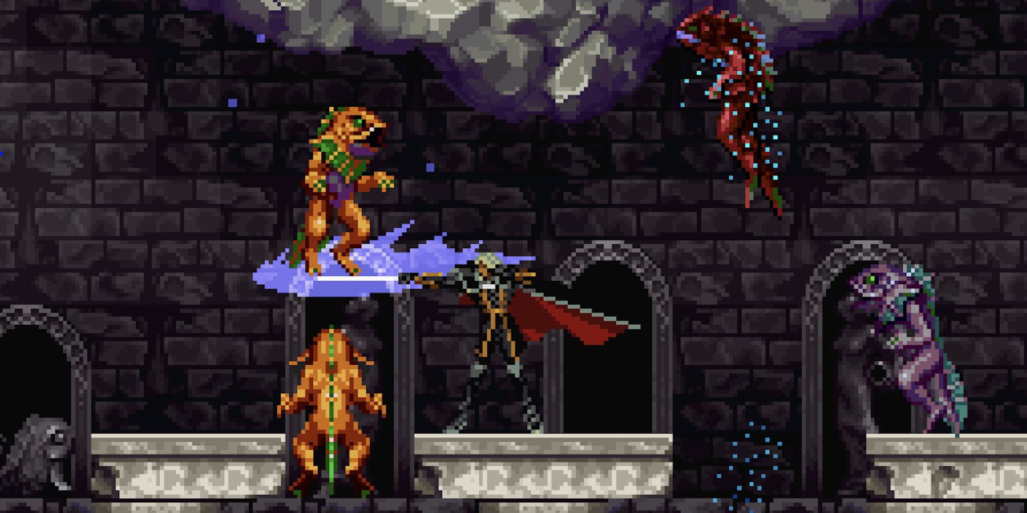 Fighting enemies in Castlevania Symphony of the Night