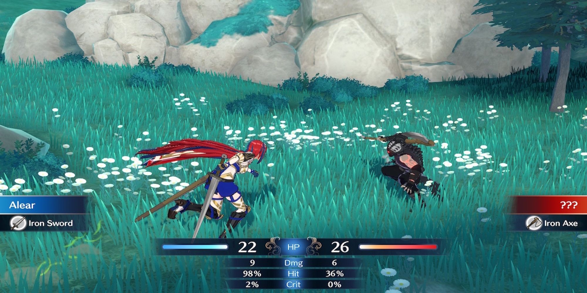 Fighting enemies in Fire Emblem Engage