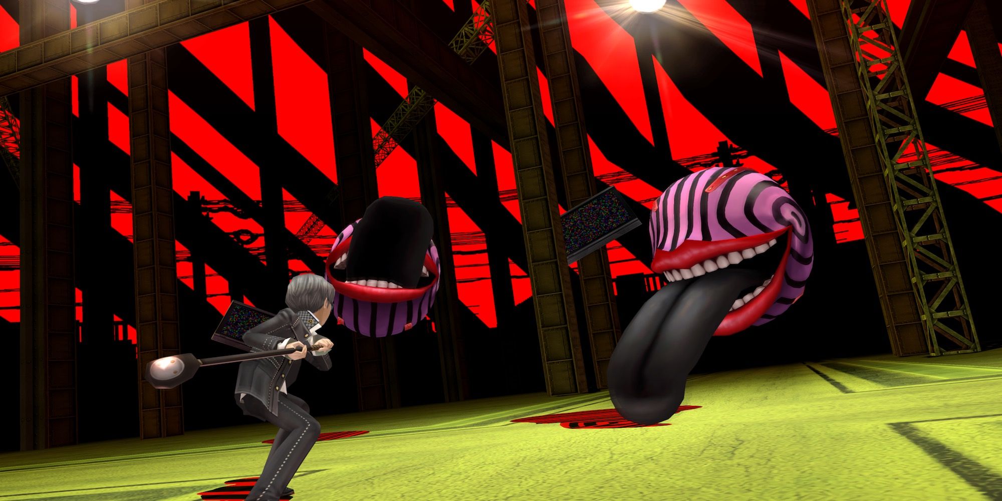 Fighting enemies in Persona 4 Golden