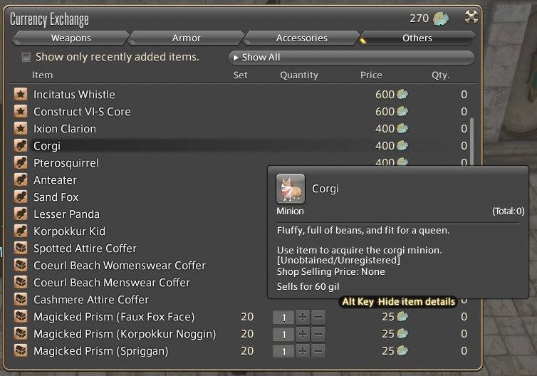 final fantasy 14 how to unlock corgi minion