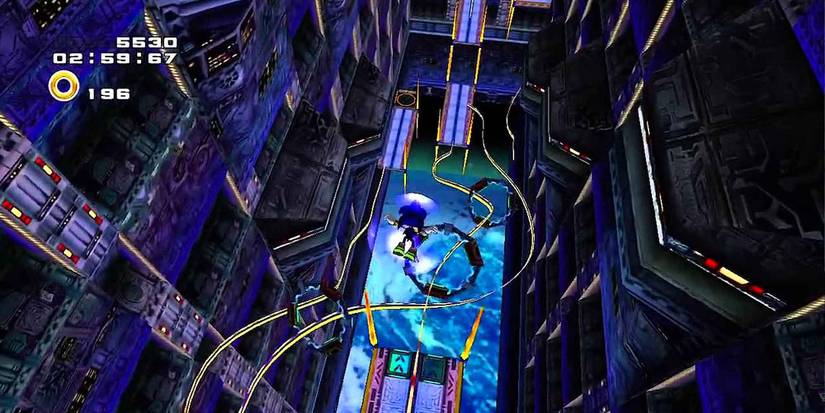 Shadow the Hedgehog gliding down to a new bar in Shadow the Hedgehog