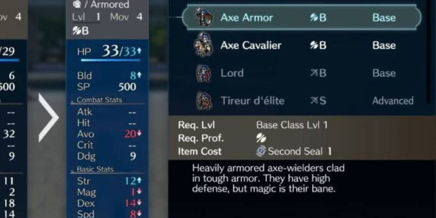 fire emblem engage Axe Armor class change