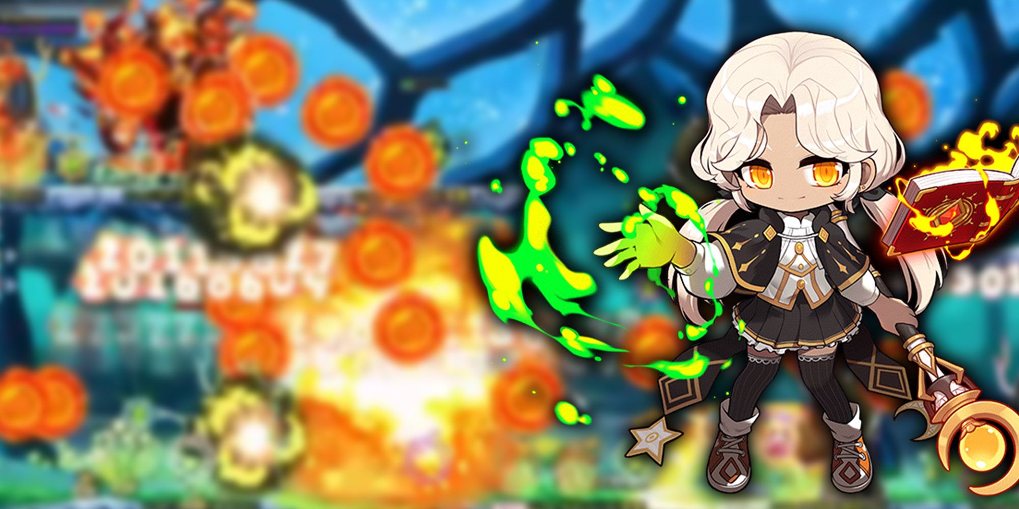Maplestory - Fire Poison Archmage PNG Over Image Of Them Using One Of Their AoE Skills