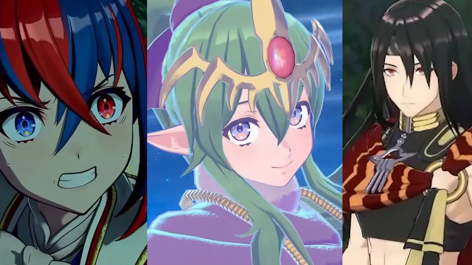 Female Alear in an Engage cutscene; Emblem Tiki in Engage; Seadall in Engage