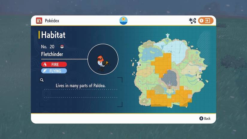 fletchinder habitat pokemon scarlet violet