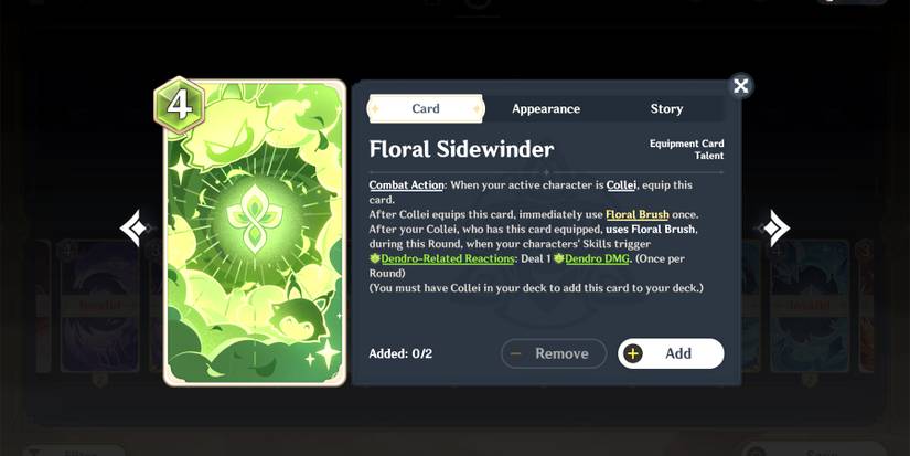 floral sidewinder tcg card in genshin impact