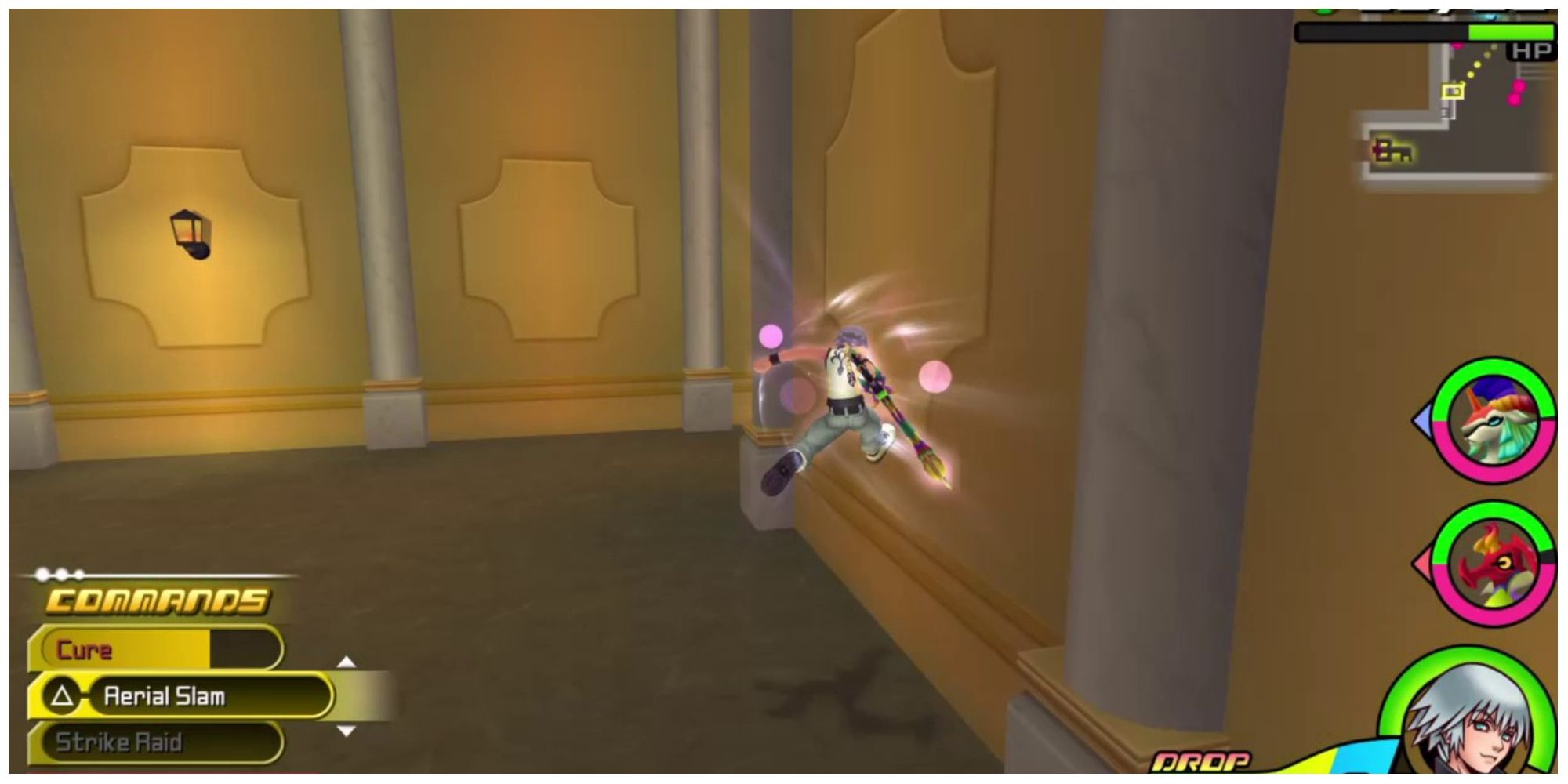 Riku uses Flowmotion in Kingdom Hearts 3D: Dream Drop Distance
