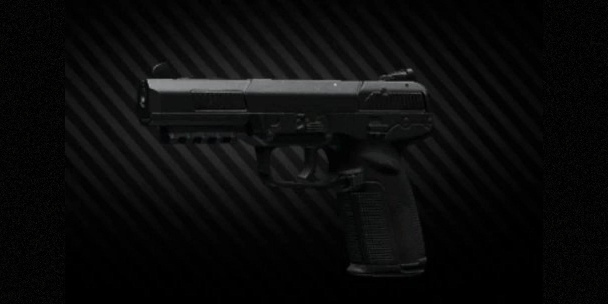 The FN Five-seveN MK2 on a diagonal striped background in Escape From Trakov