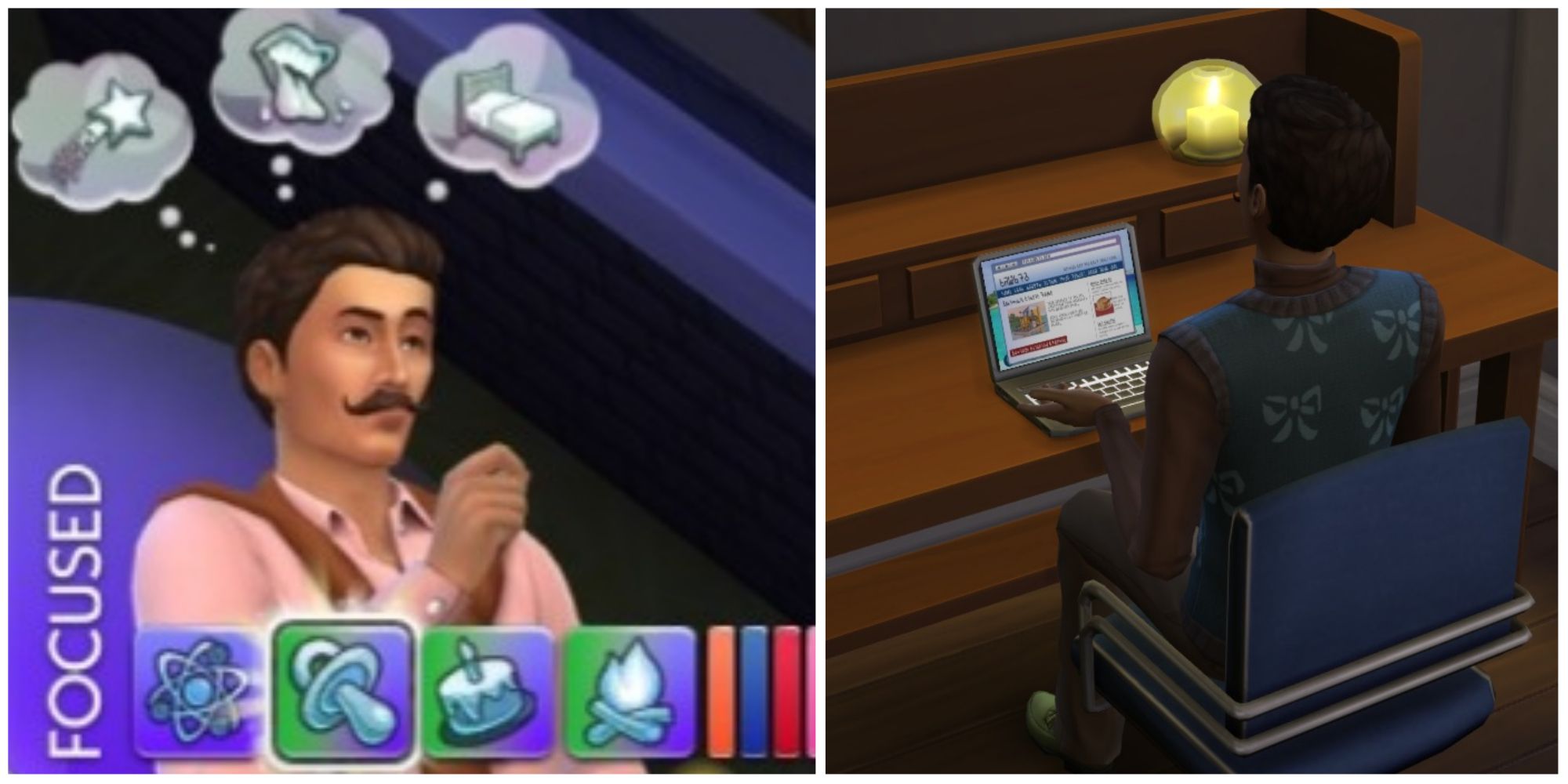 a focused sim on the computer