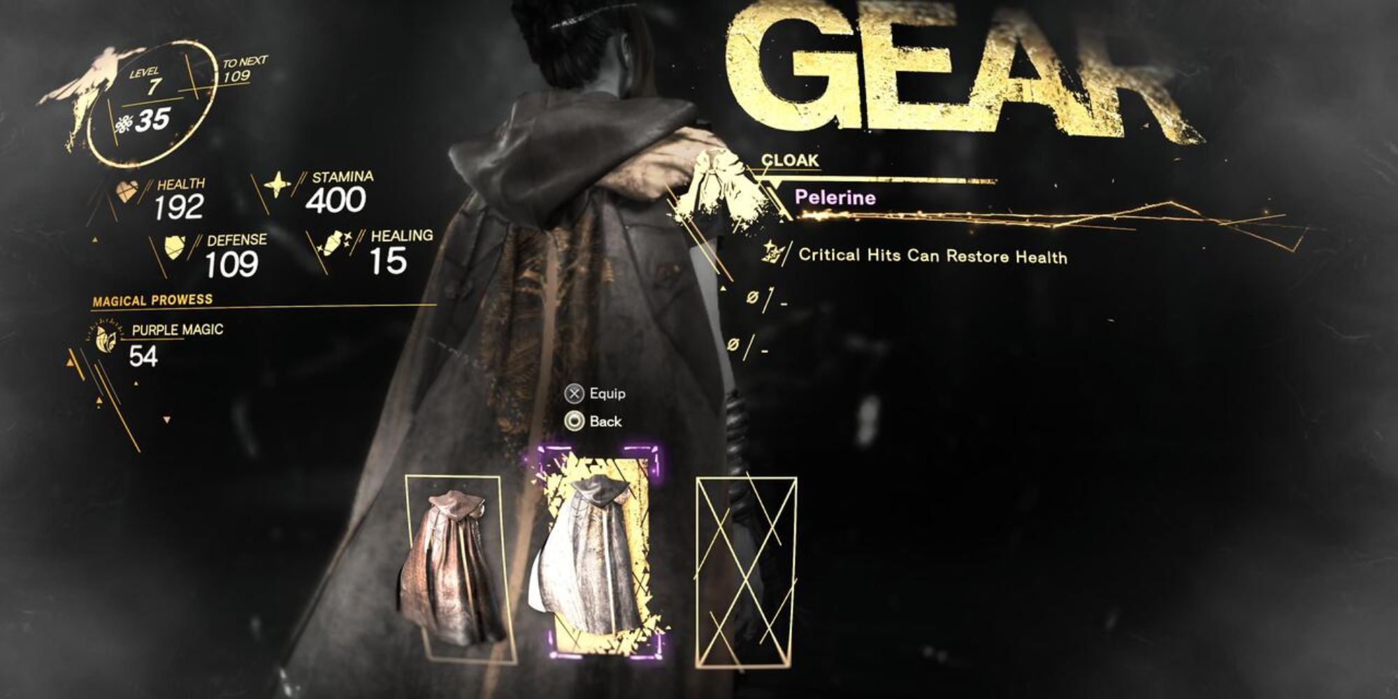 Forspoken Pelerine Cloak in the in-game menu