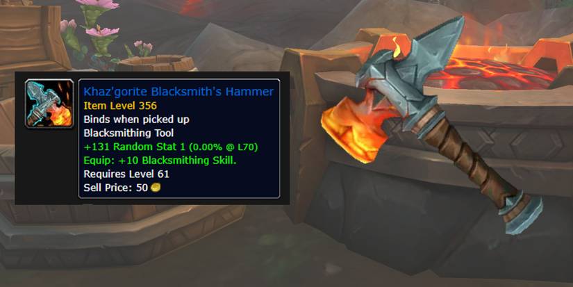 The  Khaz'gorite Blacksmith's Hammer as seen in World of Warcraft: Dragonflight