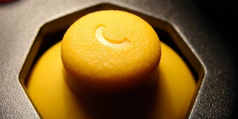 A close-up of the GameCube C-stick