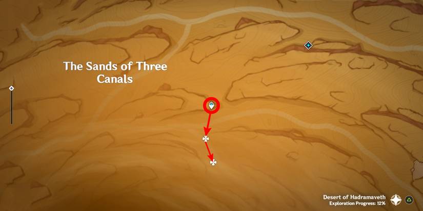 genshin impact sand greace pupa location in the sands of three canals
