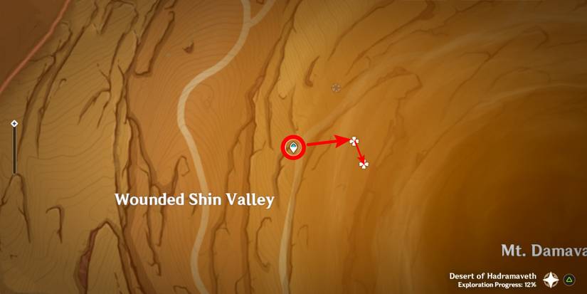 genshin impact sand greace pupa location in wounded shin valley